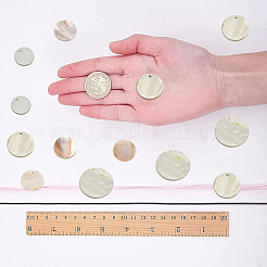 32Pcs 4 Style Natural Shell Pendants&nbsp;SHEL-SC0001-17