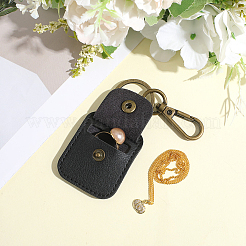 Rectangle PU Leather Ring Holder Pendant Decoration&nbsp;AJEW-CP0011-03