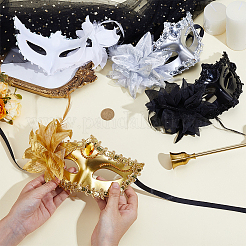 4Pcs 4 Colors PP & Rhinestone Masquerade Masks&nbsp;AJEW-OC0014-99