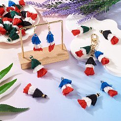 30Pcs 3 Styles Polycotton(Polyester Cotton) Tassel Pendant Decorations&nbsp;FIND-TA0009-07