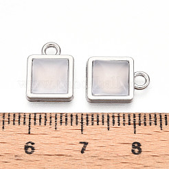 Square Alloy Resin Charms&nbsp;PALLOY-N177-04P