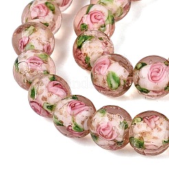 Luminous Handmade Lampwork & Glitter Powder Beads Strands&nbsp;LAMP-Q041-01G