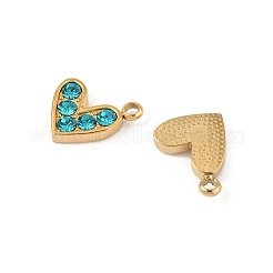 304 Stainless Steel Rhinestone Pendants&nbsp;STAS-P396-14G-M