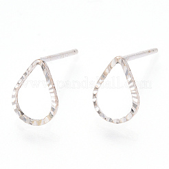 925 Sterling Silver Hollow Teardrop Stud Earrings&nbsp;STER-T005-08