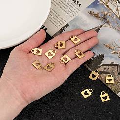 Padlock Ion Plating(IP) 304 Stainless Steel Charms&nbsp;X-STAS-L159-13G