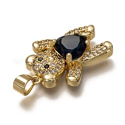 Brass Micro Pave Cubic Zirconia Pendants&nbsp;ZIRC-B002-09G-C