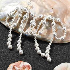 Shell Pearl Beaded Dangle Stud Earrings&nbsp;EJEW-TA00342
