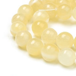 Natural Yellow Jade Beads Strands&nbsp;G-G829-04-8mm