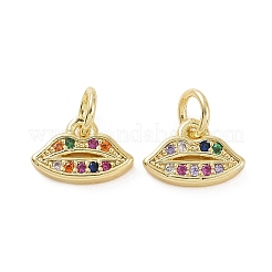 Brass Micro Pave Colorful Cubic Zirconia Charms&nbsp;KK-E068-VF160