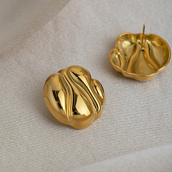 Geometric Round 304 Stainless Steel Stud Earrings for Women&nbsp;JY2414-2