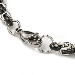 Two Tone 201 Stainless Steel Byzantine Chain Bracelet&nbsp;BJEW-B078-48BP