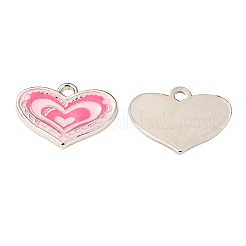 Pink Alloy Enamel Heart Charm Pendants Great for Mother's Day Gifts Making&nbsp;X-ENAM-19.5X19.5