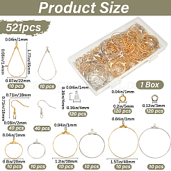 DIY Ring & Teardrop Brass Dangle Earring Making Kit&nbsp;KK-SP0002-11