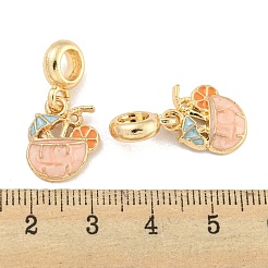 Rack Plating Alloy Enamel Drink European Dangle Charms&nbsp;FIND-B034-48G-01