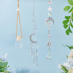 2Pcs 2 Styles Glass & Alloy Hanging Suncatchers&nbsp;AJEW-HS0001-35