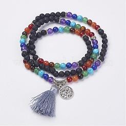 Natural Gemstone Beads Necklaces&nbsp;NJEW-F147-A01