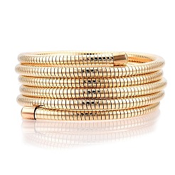 Iron Round Snake Chains Wrap Cuff Bangles&nbsp;BJEW-T022-02G