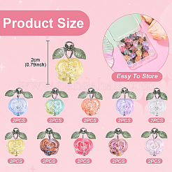20Pcs 10 Colors Glass Pendants&nbsp;PALLOY-YW00082