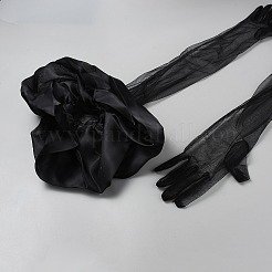 Polyester Long Lace Gloves for Bride's Wedding Celebration&nbsp;AJEW-WH0696-139B