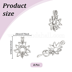 8Pcs Brass Bead Cage Pendants&nbsp;KK-UN0003-66A