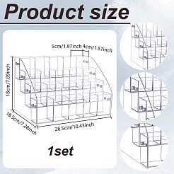 4 Layer 20 Grids Acrylic Mark Pen Holders&nbsp;AJEW-WH0752-582B