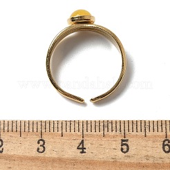 Round Natural Mixed Stone Finger Rings&nbsp;RJEW-C119-01G