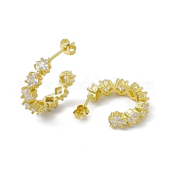 Rack Plating Brass Cubic Zirconia Stud Earrings for Women&nbsp;EJEW-M213-35G-A