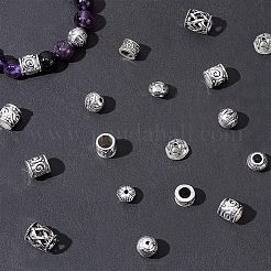 120Pcs 6 Style Tibetan Style Alloy Beads&nbsp;TIBE-NB0001-21
