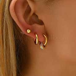 3 Pairs Minimalist Stainless Steel Earrings Sets&nbsp;KR5493