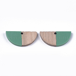 Resin & Wood Semi Circle Pendants&nbsp;RESI-S358-54D