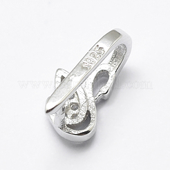 Anti-Tarnish Rhodium Plated 925 Sterling Silver Micro Pave Cubic Zirconia Pendant Bails&nbsp;X-STER-P034-25P