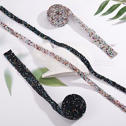 4 Yards 4 Styles Glitter Resin Hotfix Rhinestone(Hot Melt Adhesive On The Back)&nbsp;DIY-SZ0002-30
