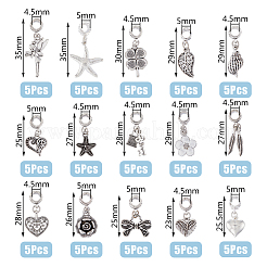 30Pcs 15 Styles Tibetan Style Alloy European Dangle Charms&nbsp;FIND-FH0008-46
