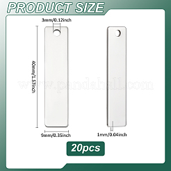 20Pcs 201 Stainless Steel Rectangle Stamping Blank Tag Pendants&nbsp;STAS-UN0063-43