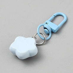 Resin Pendant Keychains&nbsp;KEYC-WH0053-024A-03