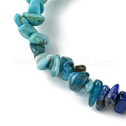 Natural Quartz Crystal & Lapis Lazuli & Apatite & Amethyst & Dyed Howlite Chip Beaded Stretch Bracelets for Women&nbsp;BJEW-JB10817