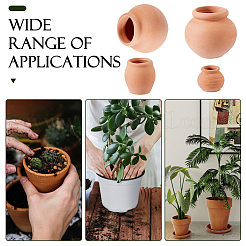 6Pcs 3 Styles Miniature Ceramic Pot Made of Simulated Clay&nbsp;FIND-HS0002-32