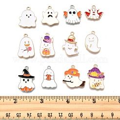 24Pcs 12 Styles Halloween Theme Alloy Enamel Pendants&nbsp;ENAM-FP0003-01
