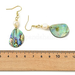 Natural Paua Shell Dangle Earrings&nbsp;EJEW-JE07433-01