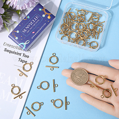 30Pcs 304 Stainless Steel Ring Toggle Clasps&nbsp;STAS-SC0007-42A