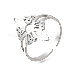 304 Stainless Steel Adjustable Cuff Rings&nbsp;RJEW-S628-03P