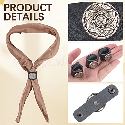 6Pcs PU Leather with Alloy Scarf Clips&nbsp;FIND-CL0001-84B