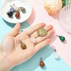 10Pcs 10 Styles Natural & Synthetic Mixed Gemstone Pendants&nbsp;G-YW0003-05