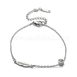201 Stainless Steel Cable Chain Bracelets&nbsp;BJEW-H205-01E-P