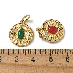 Ion Plating(IP) 304 Stainless Steel with Natural & Synthetic Gemstone Pendants&nbsp;STAS-G351-28G