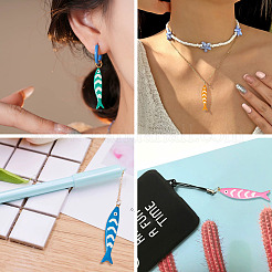 8Pcs 8 Colors 201 Stainless Steel Enamel Pendants&nbsp;STAS-PJ0001-49