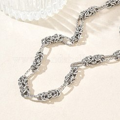 6MM 304 Stainless Steel Byzantine Chain Necklaces for Women&nbsp;NJEW-G201-04P