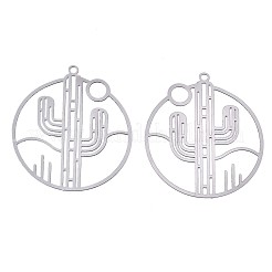 Non-Tarnish 201 Stainless Steel Filigree Pendants&nbsp;STAS-S118-027P