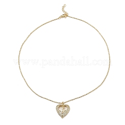 Golden Plated Brass Micro Pave Cubic Zirconia Pendant Necklaces&nbsp;LS-NJEW-L178-02G-04
