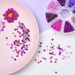 8 Style 6/0 Glass Round Seed Beads&nbsp;SEED-YW0001-39C